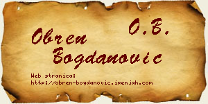 Obren Bogdanović vizit kartica